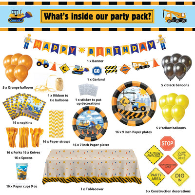 Construction Party Supplies(Orange)