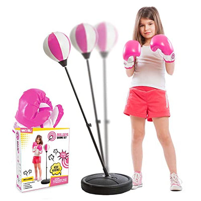 Punching Bag for Kids Boxing Gloves<br>3-10 Years Old Adjustable with Stand