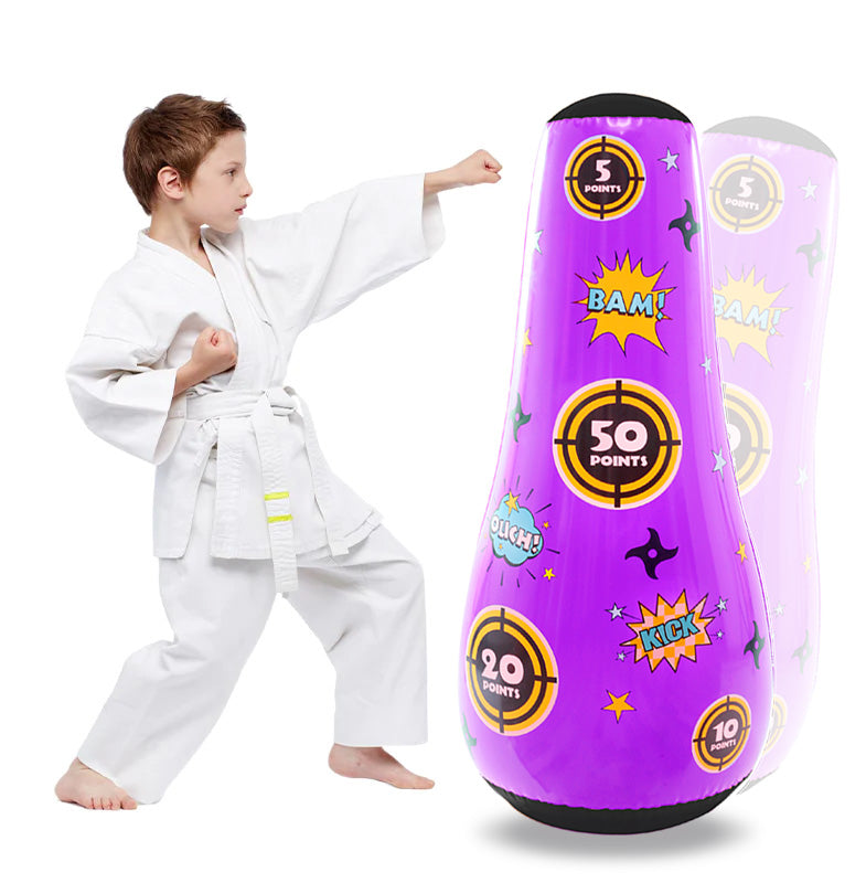 Target Inflatable Punching Bag<br>for kids ages 3-7 years | with free air pu﻿mp(Purple)